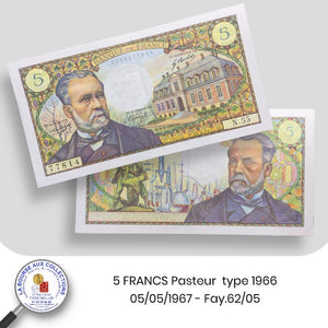 5 FRANCS Pasteur type 1966 - 05/05/1967. Fay.61/05