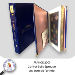 FRANCE 2001 - Coffret Belle Epreuve - BE - Monnaie de Paris - Les Euro de l'année