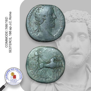 COMMODE (166/192) - SESTERCE, 186 ap J.C. Rome