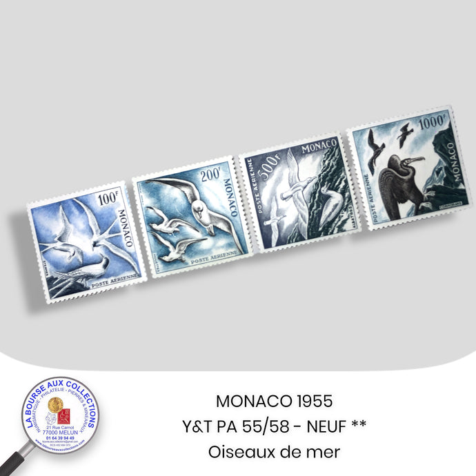 MONACO 1955 - Y&T PA 55/58 - Oiseaux de mer - Neuf **