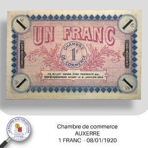Auxerre - 1 FRANC  - 08/01/1920