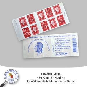 2005 - Carnet Y&T 1513 Les soixante ans de la Marianne de Dulac