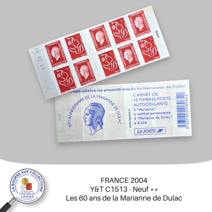 2005 - Carnet Y&T 1513 Les soixante ans de la Marianne de Dulac