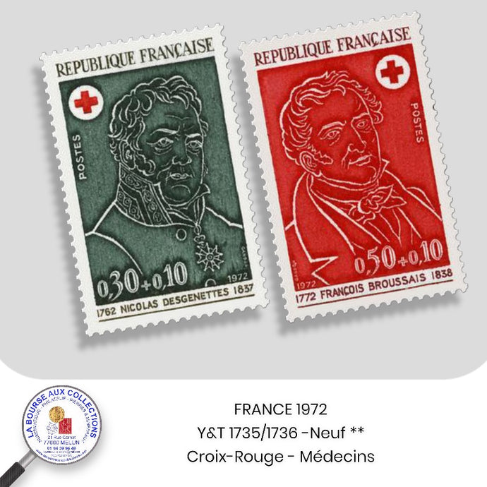 1972 - Y&T 1735/1736 - Au profit de la Croix-Rouge / Médecins - Neuf **