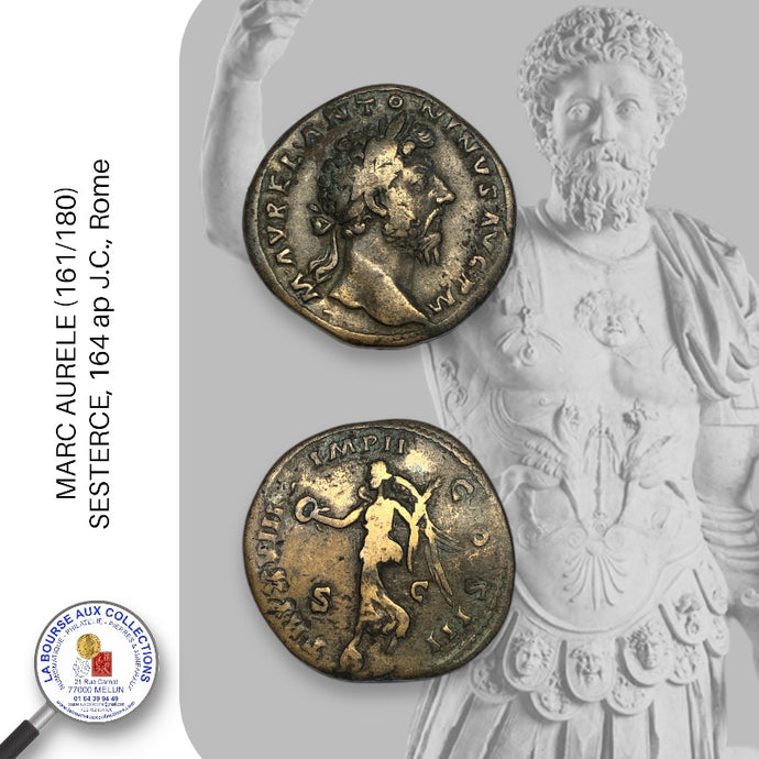 MARC AURELE (161/180) - SESTERCE, 164 ap J.C., Rome