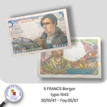 Charger l&#39;image dans la galerie, 5 FRANCS Berger type 1943 - 30/10/1947 - Fay.05/07
