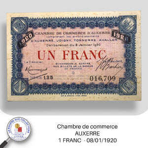 Auxerre - 1 FRANC  - 08/01/1920