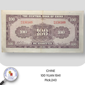 CHINE - 100 YUAN 1941 - Pick.243