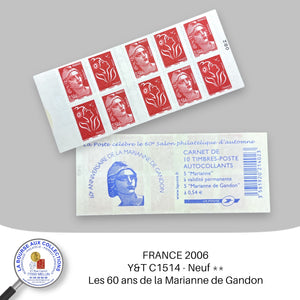 2006 - Carnet Y&T 1514 Les soixante ans de la Marianne de Gandon