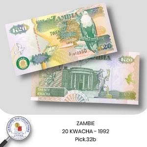 ZAMBIE - 20 KWACHA - 1992 - Pick.32b - NEUF/UNC