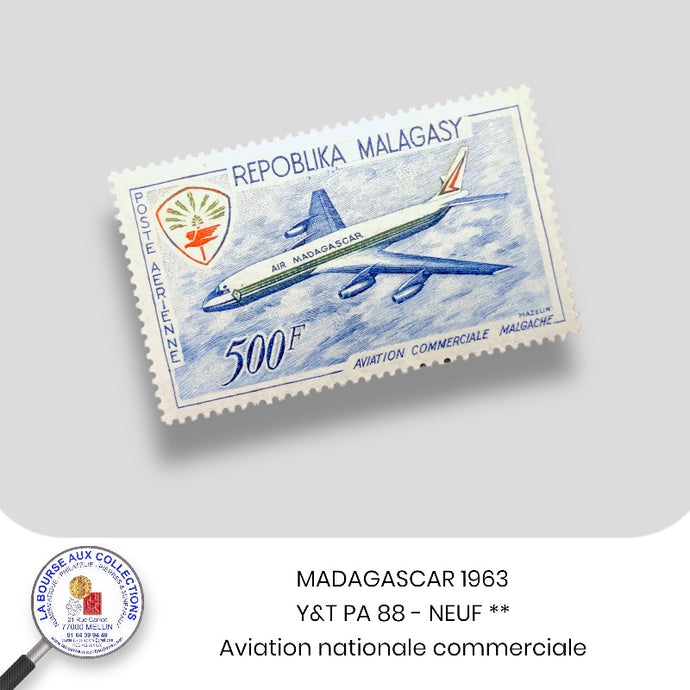 MADAGASCAR 1963 - Y&T PA 88 - Aviation nationale commerciale - NEUF **