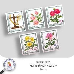 SUISSE 1982 - Y&T 1165/1169 - Fleurs - NEUFS **