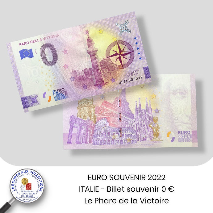 EURO SOUVENIR 2022 - ITALIE - billet-souvenir de 0 € - LE PHARE DE LA VICTOIRE