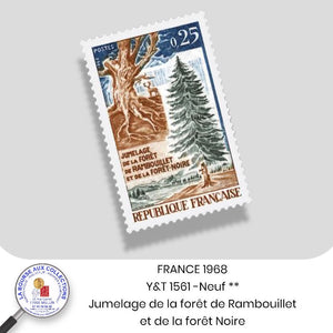 1968 - Y&T 1561 - Jumelage de la forêt de Rambouillet et de la Forêt noire - Neuf **
