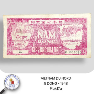 VIETNAM DU NORD - 5 Dong 1948 - Variété Gris et Rose - Pick17a