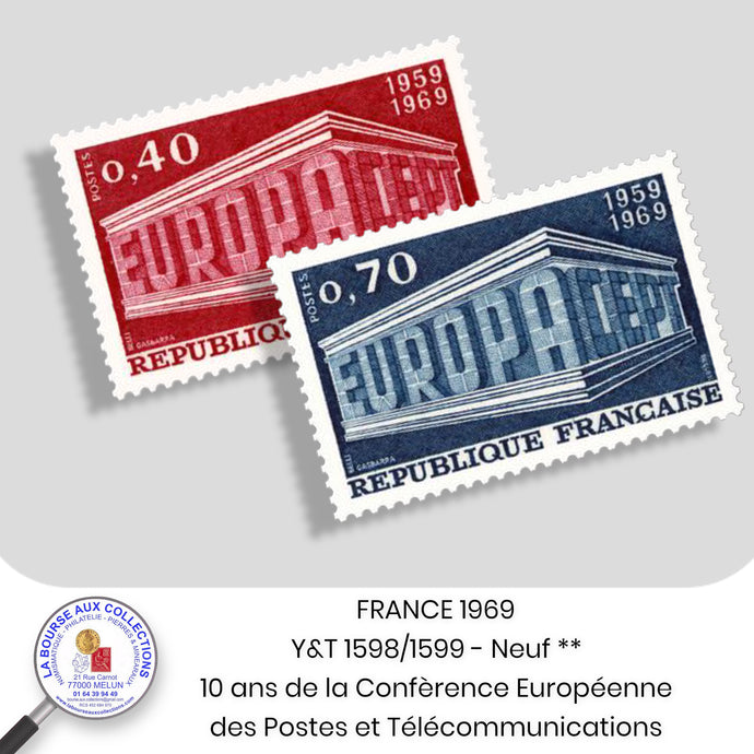 1969 - Y&T 1598/1599 - 10ème anniversaire de la Confèrence Européenne des Postes et Télécommunications - Neuf **