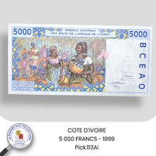 Charger l&#39;image dans la galerie, COTE D&#39;IVOIRE - 5 000 FRANCS - 1999 - Pick.113Ai - NEUF / UNC
