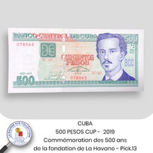 Charger l&#39;image dans la galerie, CUBA - 500 PESOS CUP -  2019 Commémoration des 500 ans de la fondation de La Havane - Pick.131  - NEUF/UNC
