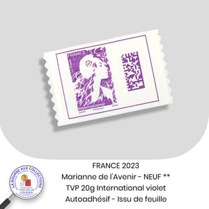 2023 - Marianne de l'Avenir - Lettre internationale - Violet - Issu de feuille