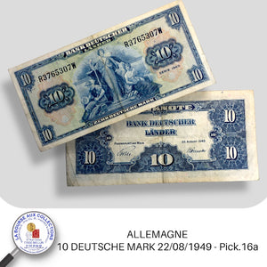 ALLEMAGNE - 10 DEUTSCHE MARK 22/08/1949 - Pick.16a