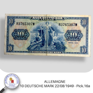 ALLEMAGNE - 10 DEUTSCHE MARK 22/08/1949 - Pick.16a