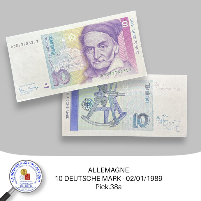 ALLEMAGNE /RFA - 10 DEUTSCHE MARK - 02/01/1989 - Pick.38a - NEUF/UNC