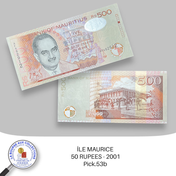 ÎLE MAURICE - 50 RUPEES - 2001 - Pick.53b - NEUF/UNC