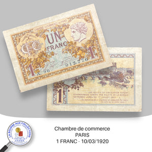 Paris - 1 FRANC - 10/03/1920