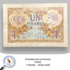 Paris - 1 FRANC - 10/03/1920