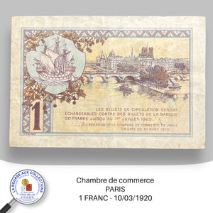 Paris - 1 FRANC - 10/03/1920