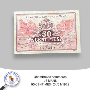 Le Mans - 50 CENTIMES - 24/01/1922
