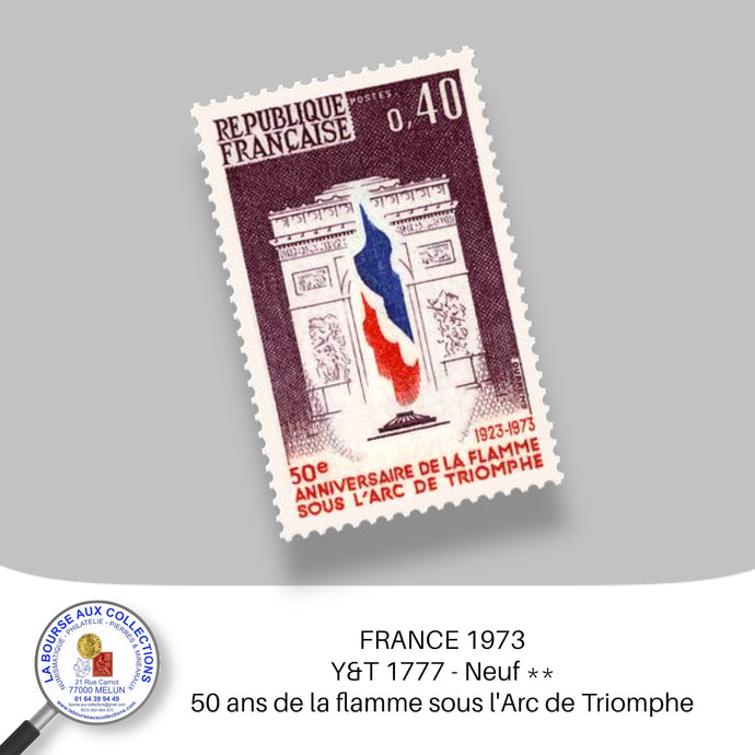 1973 - Y&T 1777 - 50ème anniversaire de la flamme sous l'Arc de Triomphe - Neuf **