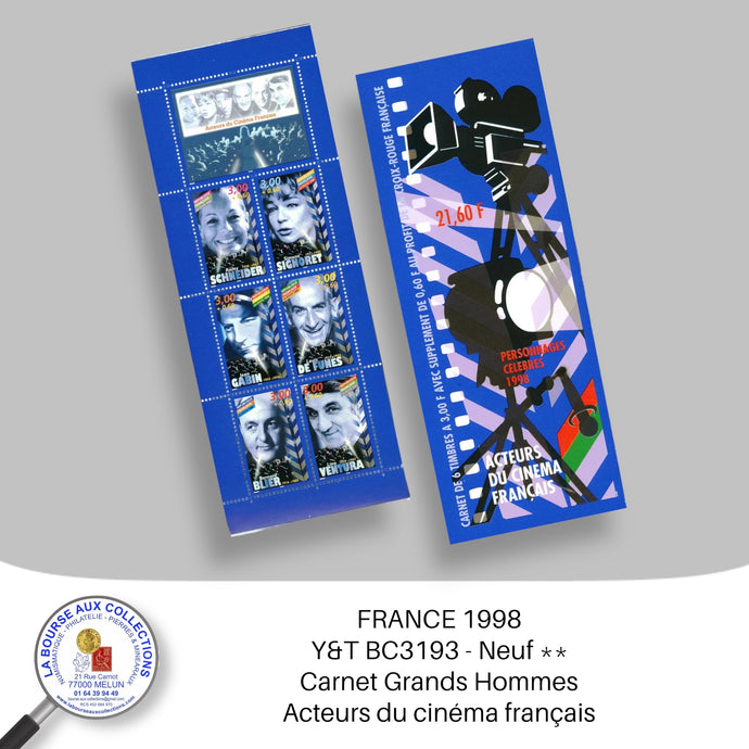 1998 - Carnet Grands Hommes BC3193 - Acteurs du cinéma français - Neuf **
