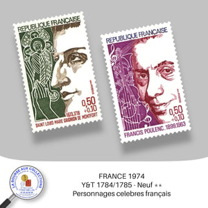1974 - Y&T 1784/1785 - Personnages célèbres Français - Neuf **
