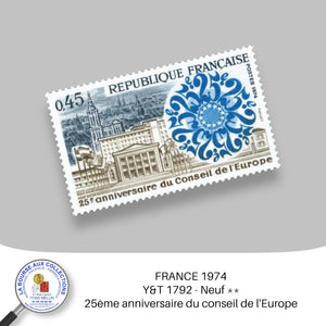 1974 - Y&T 1792 - 25ème anniversaire du conseil de l'Europe - Neuf **