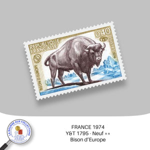 1974 - Y&T 1795 - Protection de la nature / Bison d'Europe - Neuf **