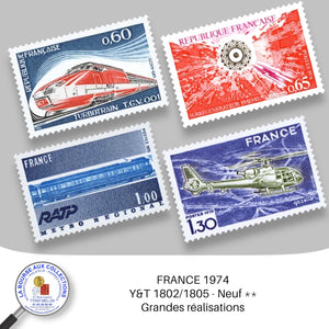 1974 - Y&T 1802/1805 - Grandes réalisations - Neuf **