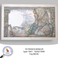 Charger l&#39;image dans la galerie, 10 FRANCS Mineur type 1941 - 10/03/1949 - Fay.09/20
