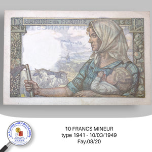 10 FRANCS Mineur type 1941 - 10/03/1949 - Fay.09/20