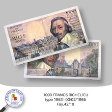 Charger l&#39;image dans la galerie, 1000 FRANCS Richelieu type 1953 - 03/02/1955 - Fay.42/10
