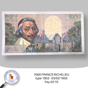 1000 FRANCS Richelieu type 1953 - 03/02/1955 - Fay.42/10