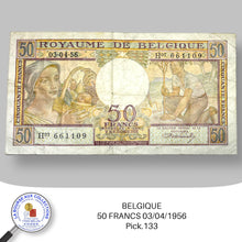 Charger l&#39;image dans la galerie, BELGIQUE - 50 FRANCS 03/04/1956 - Pick.133
