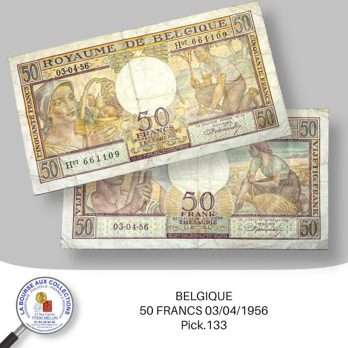 BELGIQUE - 50 FRANCS 03/04/1956 - Pick.133