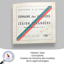 Charger l&#39;image dans la galerie, ERINNOPHILIE - Carnet Création du Domaine des Invalides de la Légion Étrangère - 1953
