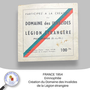 ERINNOPHILIE - Carnet Création du Domaine des Invalides de la Légion Étrangère - 1953