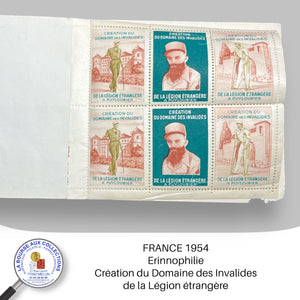 ERINNOPHILIE - Carnet Création du Domaine des Invalides de la Légion Étrangère - 1953