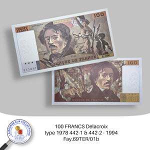 100 FRANCS Delacroix, type 1978 442-1 & 442-2 - 1994 -  Fay.69TER/01b