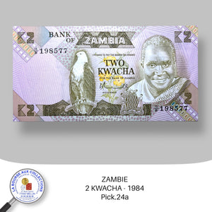 ZAMBIE - 2 KWACHA - 1984 - Pick.24a - NEUF/UNC