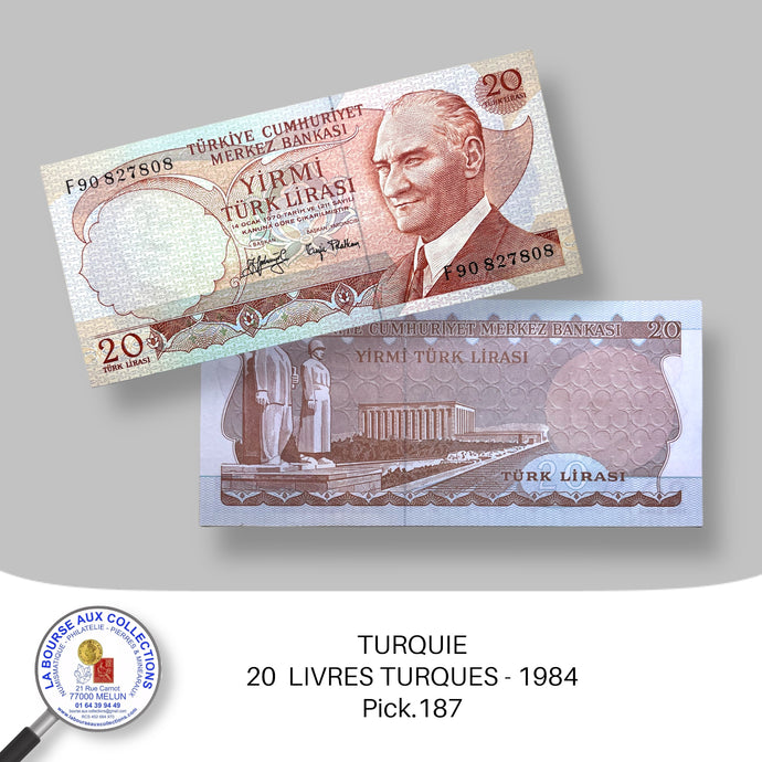 TURQUIE - 20  LIVRES TURQUES - 1984 - Pick.187a - NEUF/UNC