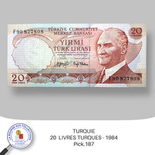 Charger l&#39;image dans la galerie, TURQUIE - 20  LIVRES TURQUES - 1984 - Pick.187a - NEUF/UNC
